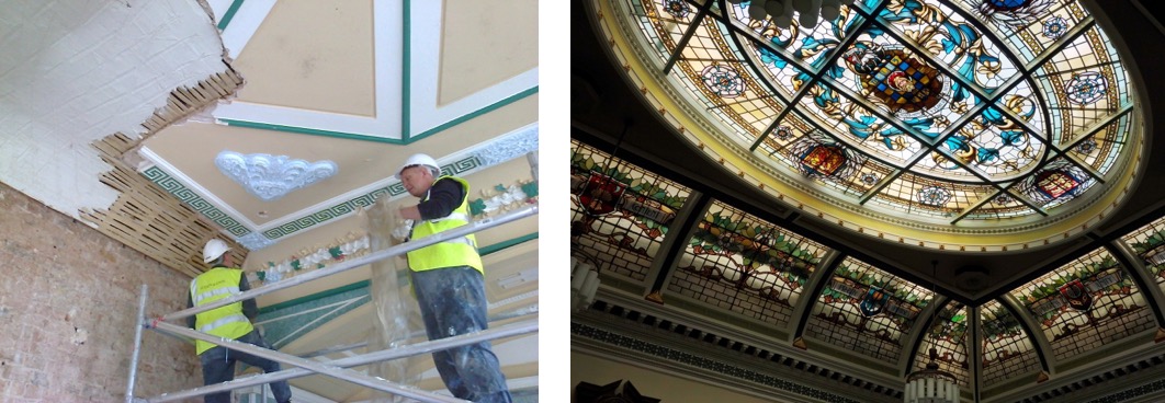 restoration and matching fibrous plaster decorations